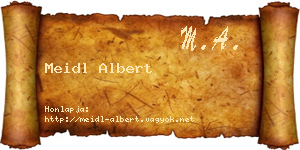Meidl Albert névjegykártya